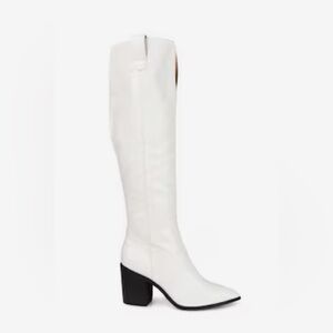 Tall white cowboy style boots- wide calf. Never worn.